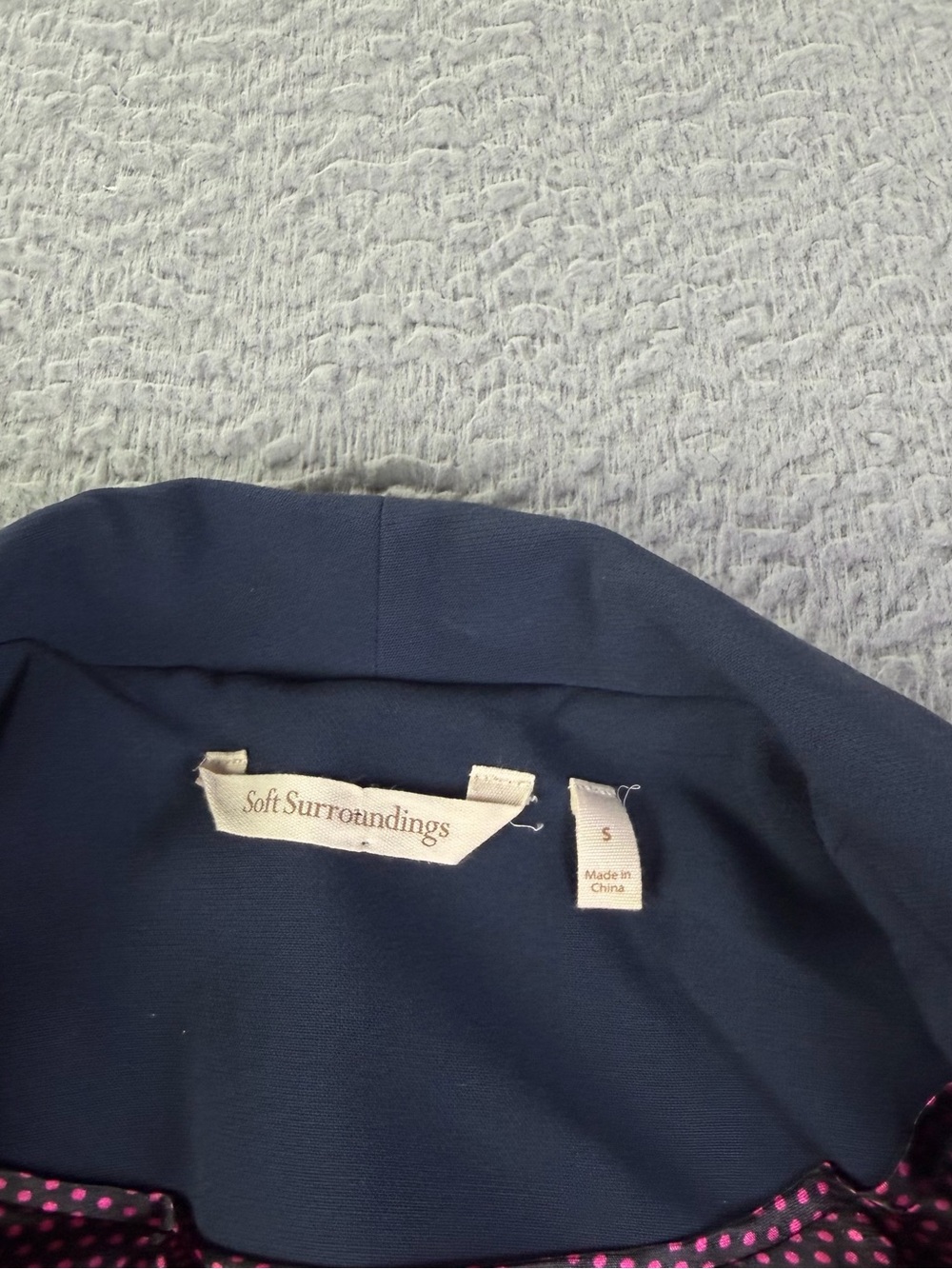 Soft Surroundings Jacket Kimono Womens Small Navy Floral Embroidered Lined - Picture 6 of 13
